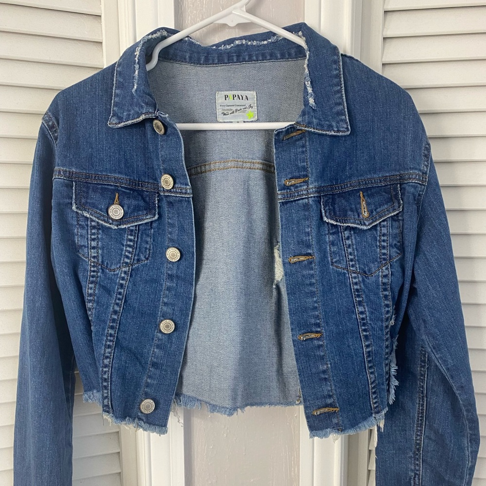 cropped jean jacket